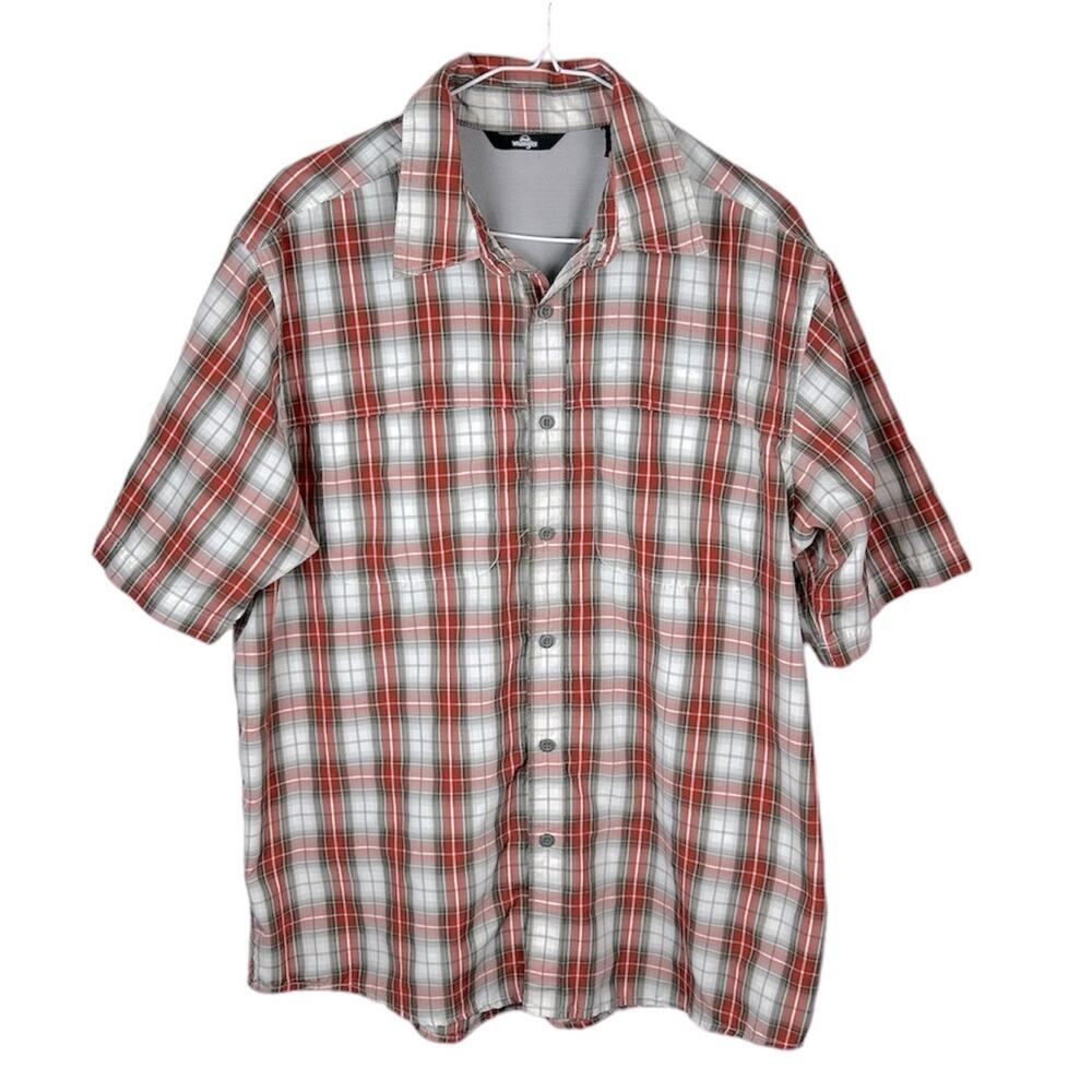 Wrangler Fast Dry Material Plaid Short Sleeve Button Down Shirt Size Large